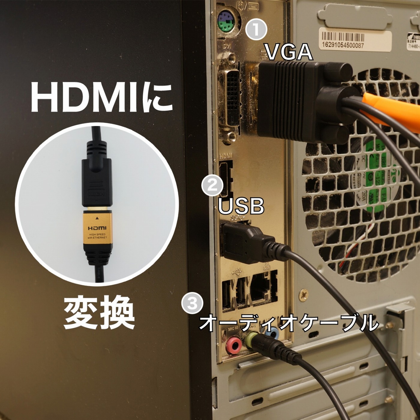 51%OFF!】 HDMI TO VGA 変換アダプタ 変換ケーブル